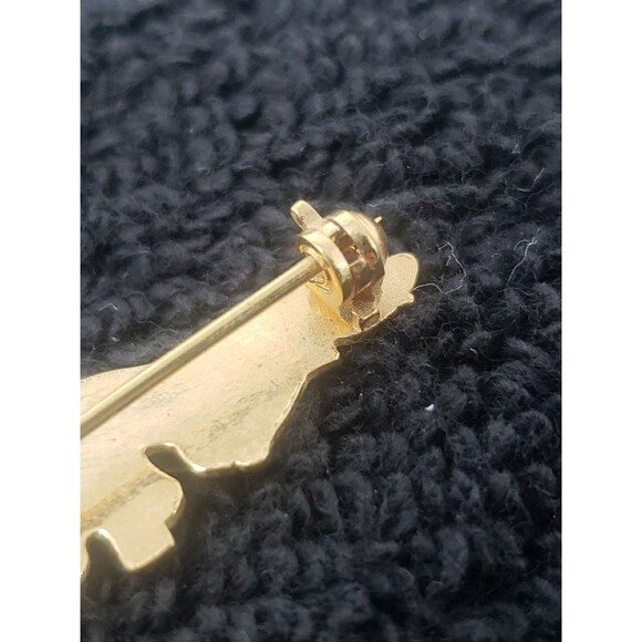 Vintage US Navy Submarine Warfare Insignia Dolphins Pin Gold Tone USN 1960s Tie - Picture 12 of 13